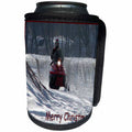 3dRose Beverly Turner Christmas Design and Photography - Snowmobile Rider Merry Christmas - Can Cooler Bottle Wrap (cc_26991)