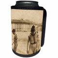 3dRose Scenes from the Past Magic Lantern Slides - Beach Holiday in August Brighton United Kingdom Vintage 1890 - Can Cooler Bottle Wrap (cc_269916)