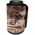 3dRose Scenes from the Past Magic Lantern Slides - New York City Boat Landing at Central Park Vintage 1880 - Can Cooler Bottle Wrap (cc_269919)