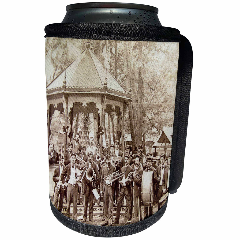3dRose Scenes from the Past Magic Lantern Slides - Shippensburg PA CUMBERLAND VALLEY CORNET BAND 1890s - Can Cooler Bottle Wrap (cc_269954)