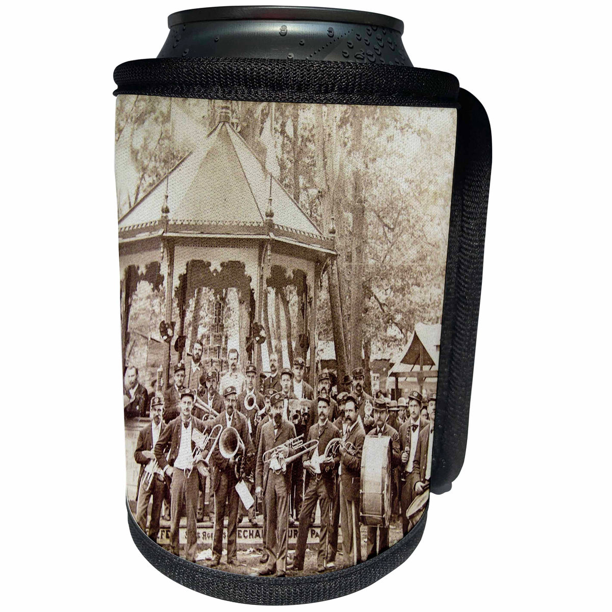 3dRose Scenes from the Past Magic Lantern Slides - Shippensburg PA CUMBERLAND VALLEY CORNET BAND 1890s - Can Cooler Bottle Wrap (cc_269954)