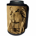 3dRose Scenes from the Past Vintage Stereoview Cards - Boxing Flappers 1926 Vintage Stereoview Card Image - Can Cooler Bottle Wrap (cc_269972)