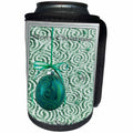 3dRose Beverly Turner Christmas Design - Green Ornament Merry Christmas and Happy New Year - Can Cooler Bottle Wrap (cc_26998)