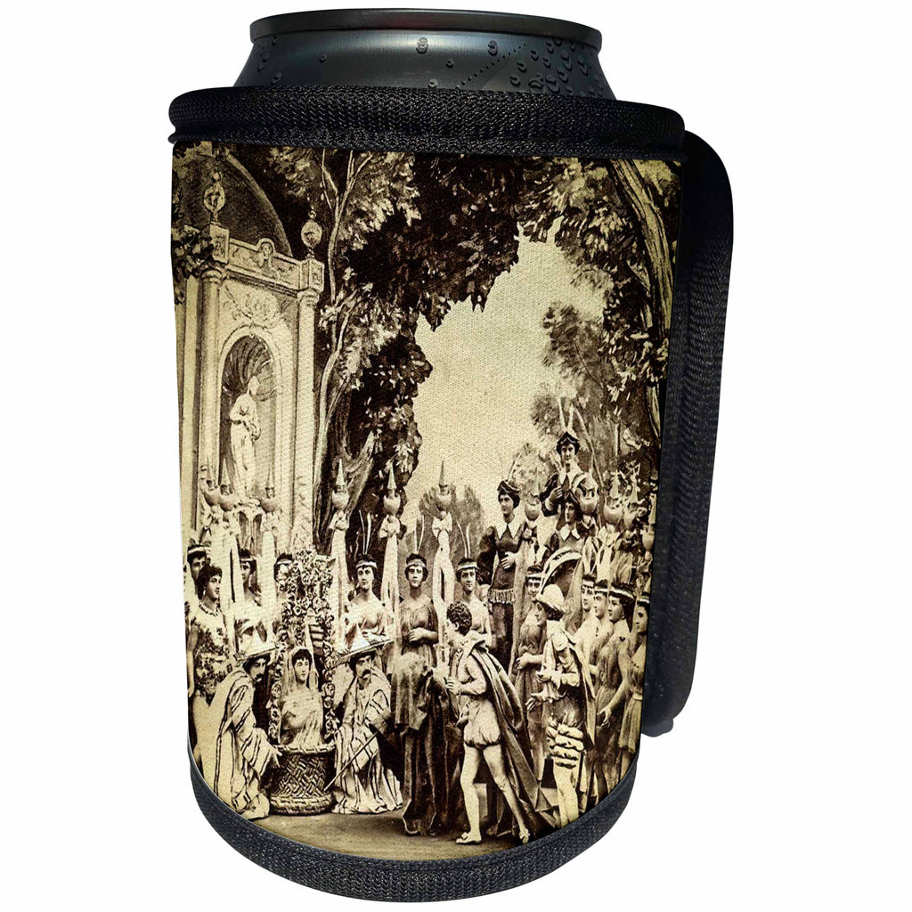 3dRose Scenes from the Past Vintage Stereoview Cards - Adolphe Block B.K. Cinderella in the Court of Love Vintage 1860s - Can Cooler Bottle Wrap (cc_269985)