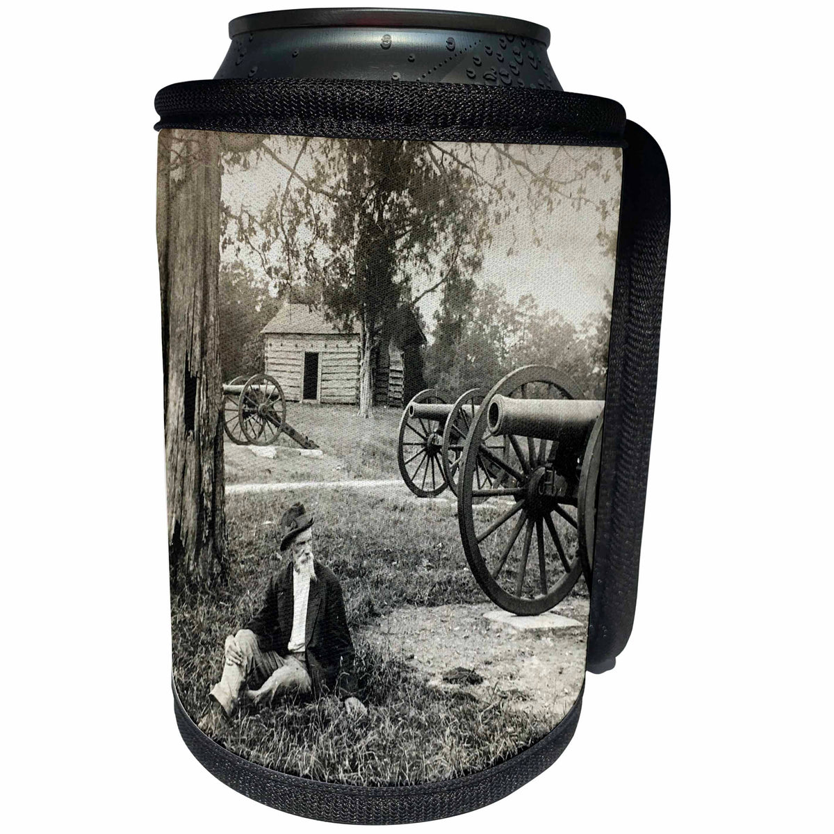 3dRose Scenes from the Past Vintage Stereoview Cards - Chickamauga Battlefield Vintage Stereoview Image Civil War - Can Cooler Bottle Wrap (cc_269993)