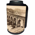 3dRose Scenes from the Past Vintage Stereoview Cards - Bridge Over Schuylkill River Pennsylvania to Philadelphia Vintage - Can Cooler Bottle Wrap (cc_269998)