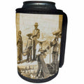 3dRose Scenes from the Past Vintage Stereoview Cards - Traditional Mexican Street Musicians Mariachi Band Stereoview - Can Cooler Bottle Wrap (cc_270011)