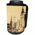 3dRose Scenes from the Past Vintage Stereoview Cards - Manhattan 1896 Clock Tower Building New York Life Ins. Building - Can Cooler Bottle Wrap (cc_270013)