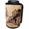 3dRose Scenes from the Past Vintage Stereoview Cards - New York Elevated Railroad Greenwich Stereoview Late 1800s - Can Cooler Bottle Wrap (cc_270014)