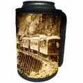 3dRose Scenes from the Past Vintage Stereoview Cards - Portland and Ogdensburg Railroad Train White Mountains Close Up - Can Cooler Bottle Wrap (cc_270028)
