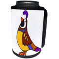 3dRose All Smiles Art Birds - Funny Cool Colorful Quail Bird Cartoon - Can Cooler Bottle Wrap (cc_270060)
