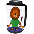3dRose All Smiles Art Sports and Hobbies - Funny Charming Lion doing Yoga Cartoon - Can Cooler Bottle Wrap (cc_270071)