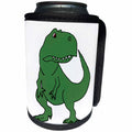 3dRose All Smiles Art Dinosaur - Cool Funny Green T-rex Dinosaur Cartoon Original - Can Cooler Bottle Wrap (cc_270079)