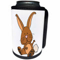 3dRose All Smiles Art Animals - Cute Funny Baby Brown Bunny rabbit cartoon - Can Cooler Bottle Wrap (cc_270084)