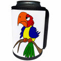 3dRose All Smiles Art Birds - Funny Unique Colorful Parrot bird Cartoon - Can Cooler Bottle Wrap (cc_270091)