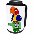 3dRose All Smiles Art Drinking - Funny Cute Bold Parrot Bird Drinking Beer Cartoon - Can Cooler Bottle Wrap (cc_270092)