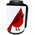 3dRose All Smiles Art Birds - Funny Cool Cardinal Red Bird cartoon - Can Cooler Bottle Wrap (cc_270097)