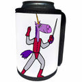 3dRose All Smiles Art Sports and Hobbies - Cute Funny Purple Unicorn Fencing Cartoon - Can Cooler Bottle Wrap (cc_270114)