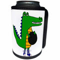 3dRose All Smiles Art Sports and Hobbies - Funny Cool Alligator Bowling cartoon - Can Cooler Bottle Wrap (cc_270123)