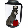 3dRose All Smiles Art Pets - Funny Cute Miniature Schnauzer Dog Bowling Cartoon - Can Cooler Bottle Wrap (cc_270127)