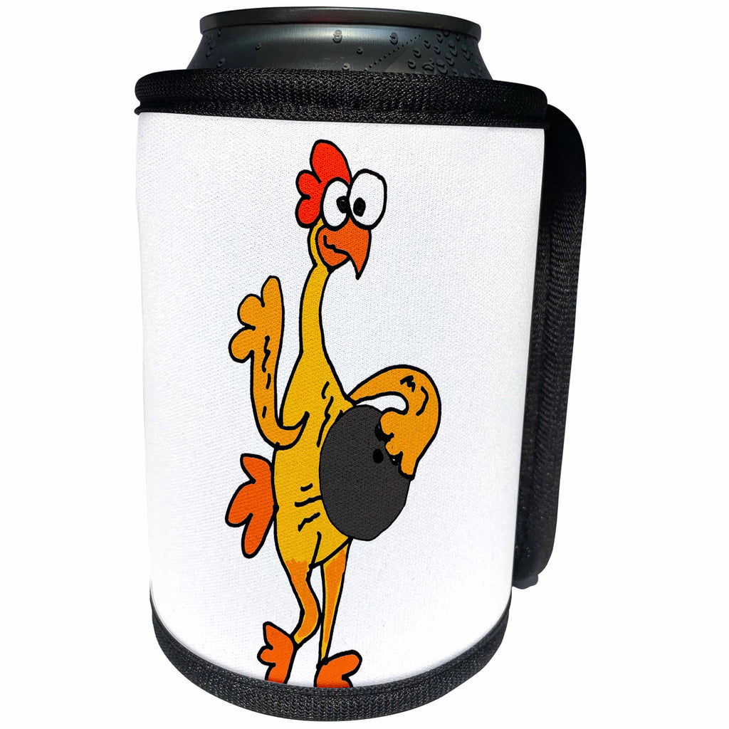 3dRose All Smiles Art Birds - Funny Cool Rubber Chicken Bowling Cartoon - Can Cooler Bottle Wrap (cc_270128)
