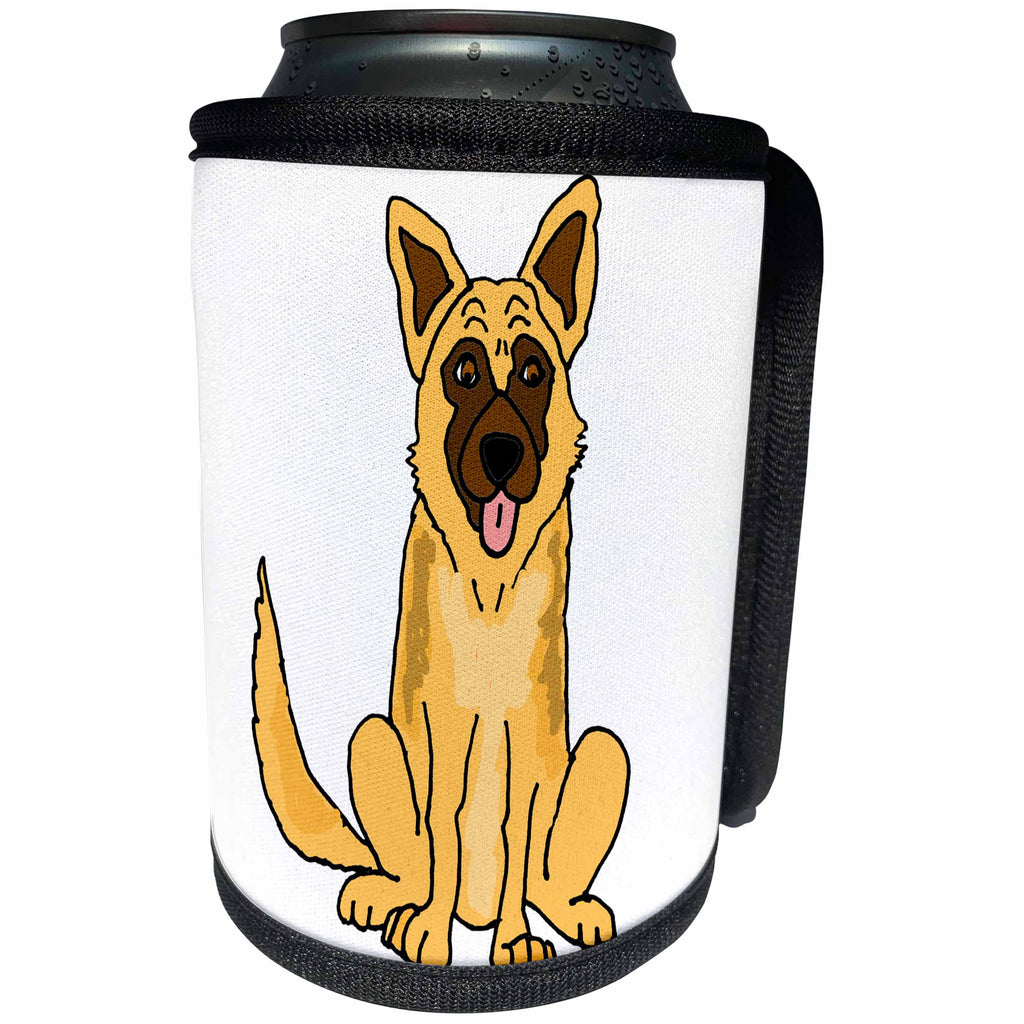3dRose All Smiles Art Pets - Fantastic Cute Funny Belgian Malinois Puppy Dog Cartoon - Can Cooler Bottle Wrap (cc_270132)