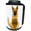 3dRose All Smiles Art Pets - Funny Cute Belgian Malinois Dog eating Ice Cream Cartoon - Can Cooler Bottle Wrap (cc_270136)