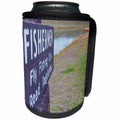 3dRose Jos Fauxtographee- Fly Fishing Sign - A fly fishing sign in Yellowstone shot at an angle with grass - Can Cooler Bottle Wrap (cc_270138)