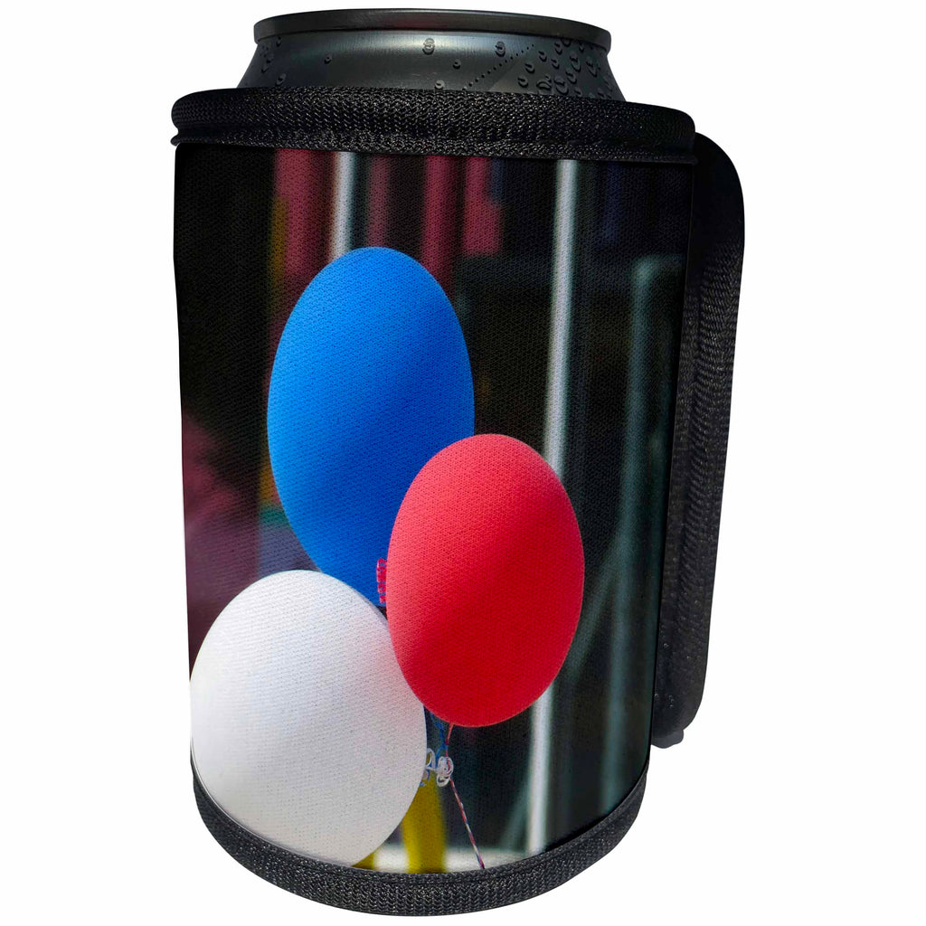 3dRose Jos Fauxtographee- Balloons in Red White and Blue - Balloons in red white and blue to celebrate anything worth celebrating - Can Cooler Bottle Wrap (cc_270166)