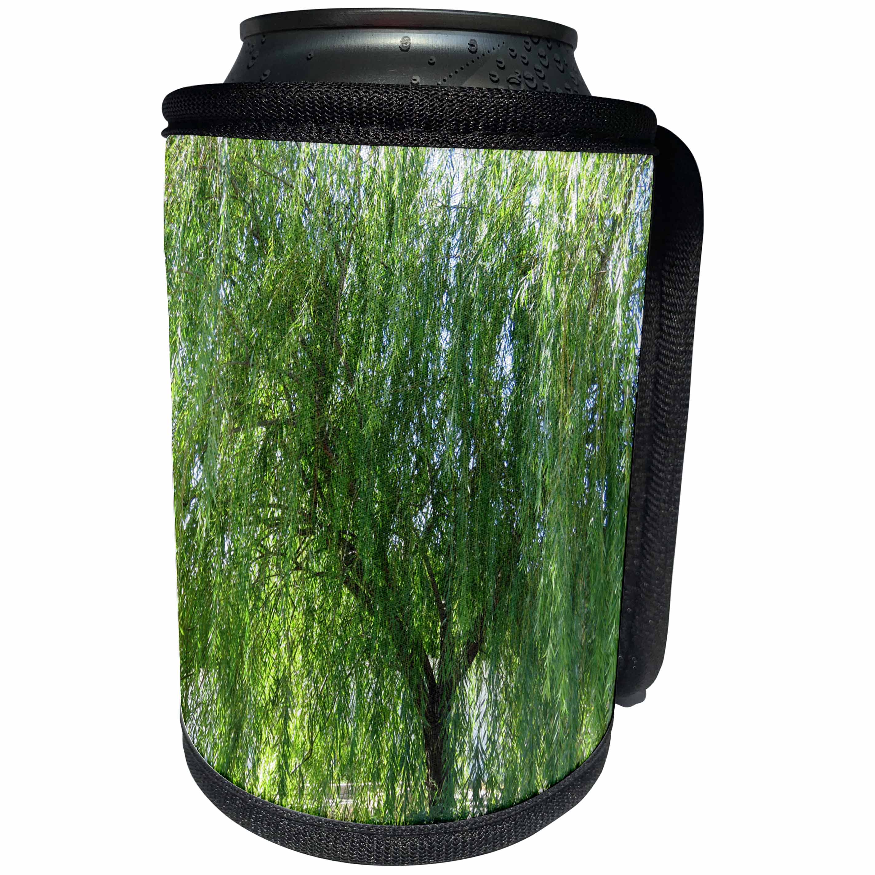 3dRose Jos Fauxtographee- Weeping Willow - An amazing weeping willow tree shot up close in green - Can Cooler Bottle Wrap (cc_270176)