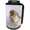 3dRose Alexis Photography - Birds - Sad wet sparrow. Hurricane survivor. No more climate change, please - Can Cooler Bottle Wrap (cc_270250)