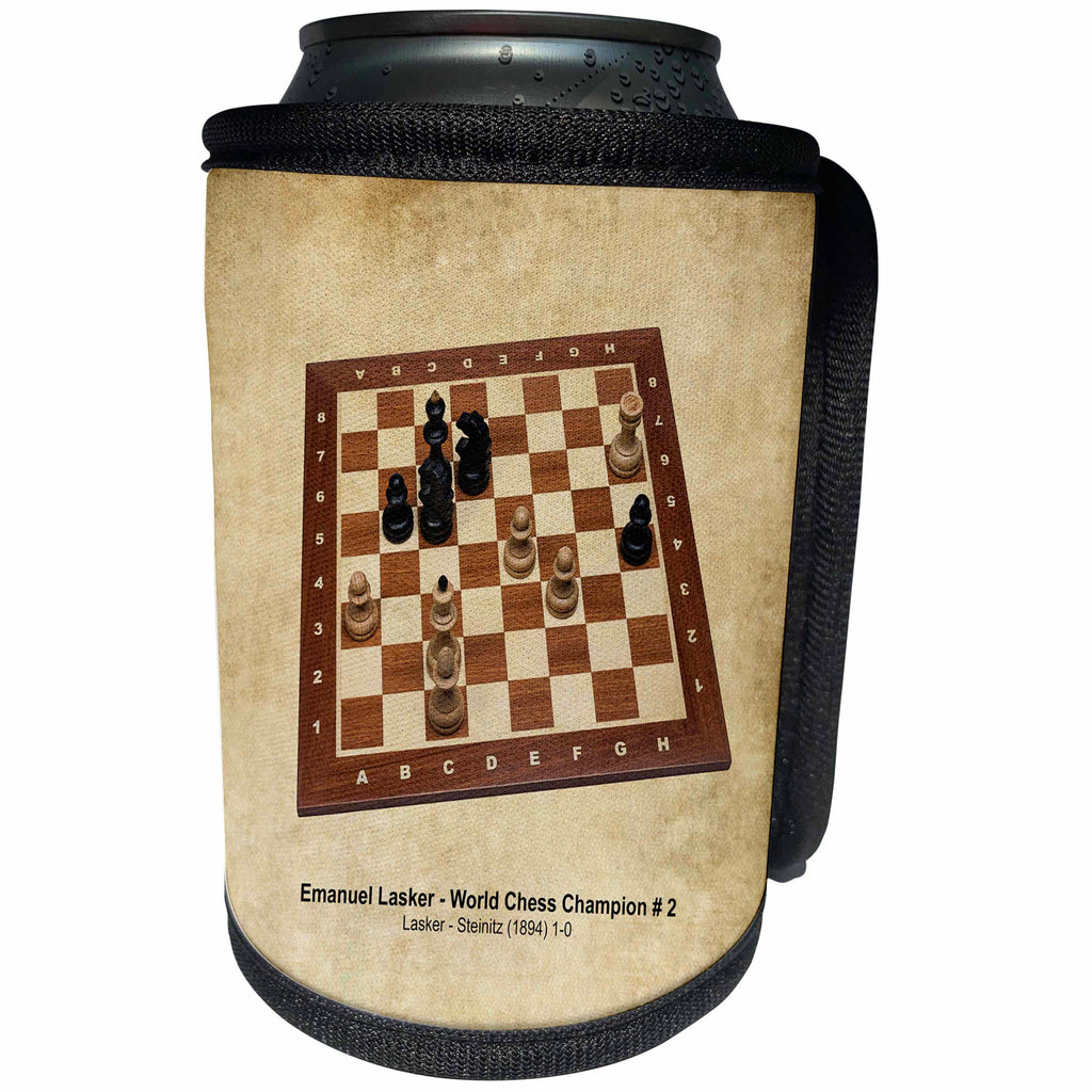 3dRose Alexis Photography - Chess Champions - World Chess Champion Number Two Lasker - Can Cooler Bottle Wrap (cc_270282)