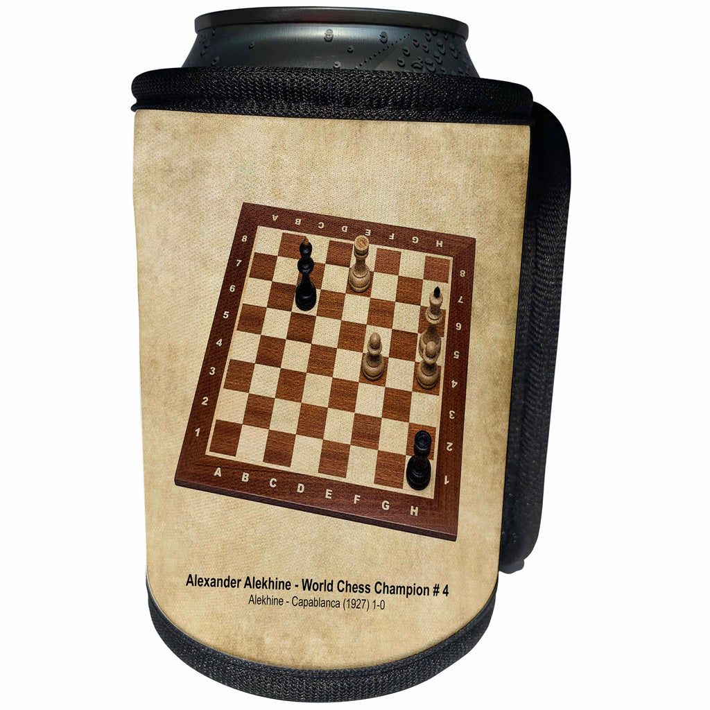 3dRose Alexis Photography - Chess Champions - World Chess Champion Number Four Alekhine - Can Cooler Bottle Wrap (cc_270284)