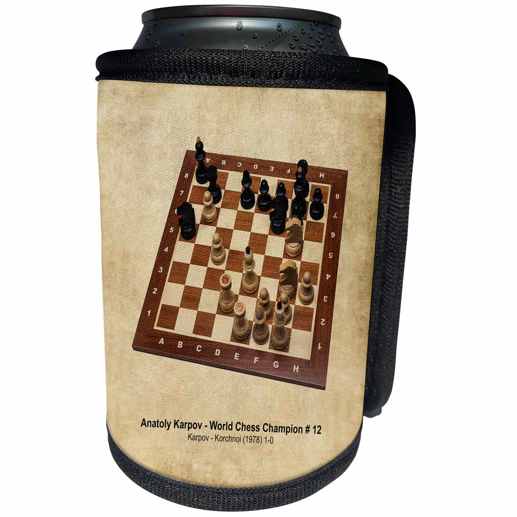 3dRose Alexis Photography - Chess Champions - World Chess Champion Number Twelve Karpov - Can Cooler Bottle Wrap (cc_270292)