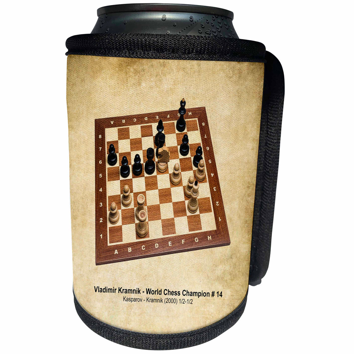 3dRose Alexis Photography - Chess Champions - World Chess Champion Number Fourteen Kramnik - Can Cooler Bottle Wrap (cc_270294)