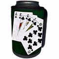 3dRose Alexis Photo-Art - Poker Hands - Poker Hands Royal Flush Clubs - Can Cooler Bottle Wrap (cc_270297)