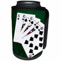 3dRose Alexis Photo-Art - Poker Hands - Poker Hands Royal Flush Spades - Can Cooler Bottle Wrap (cc_270300)