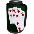 3dRose Alexis Photo-Art - Poker Hands - Poker Hands Straight Flush Hearts - Can Cooler Bottle Wrap (cc_270303)