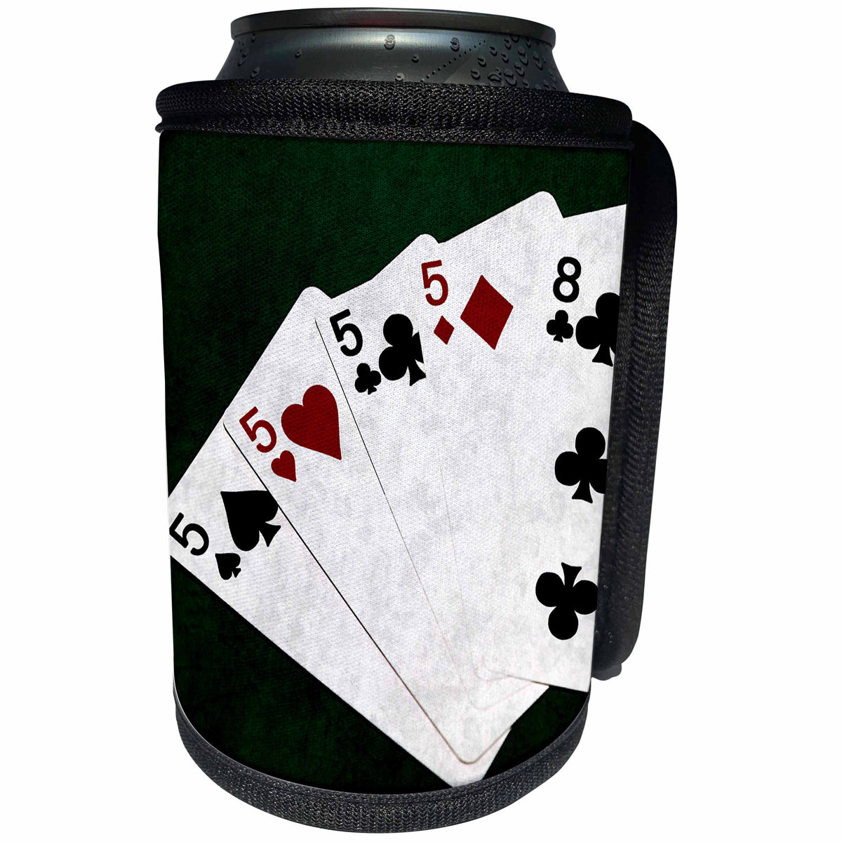 3dRose Alexis Photo-Art - Poker Hands - Poker Hands Four Of A Kind Five Eight - Can Cooler Bottle Wrap (cc_270305)