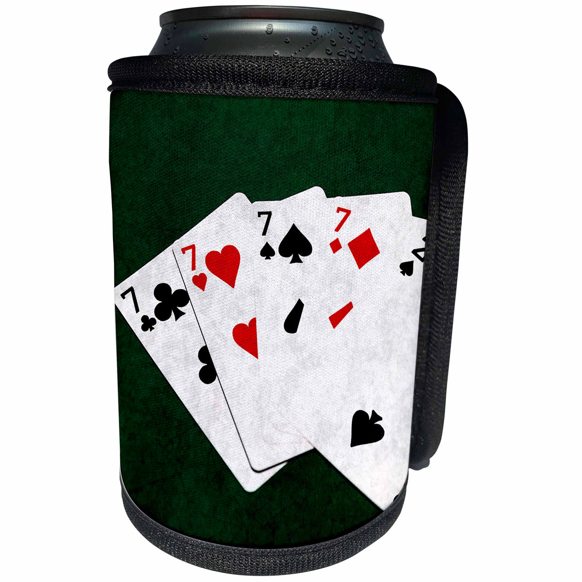 3dRose Alexis Photo-Art - Poker Hands - Poker Hands Four Of A Kind Seven Two - Can Cooler Bottle Wrap (cc_270306)