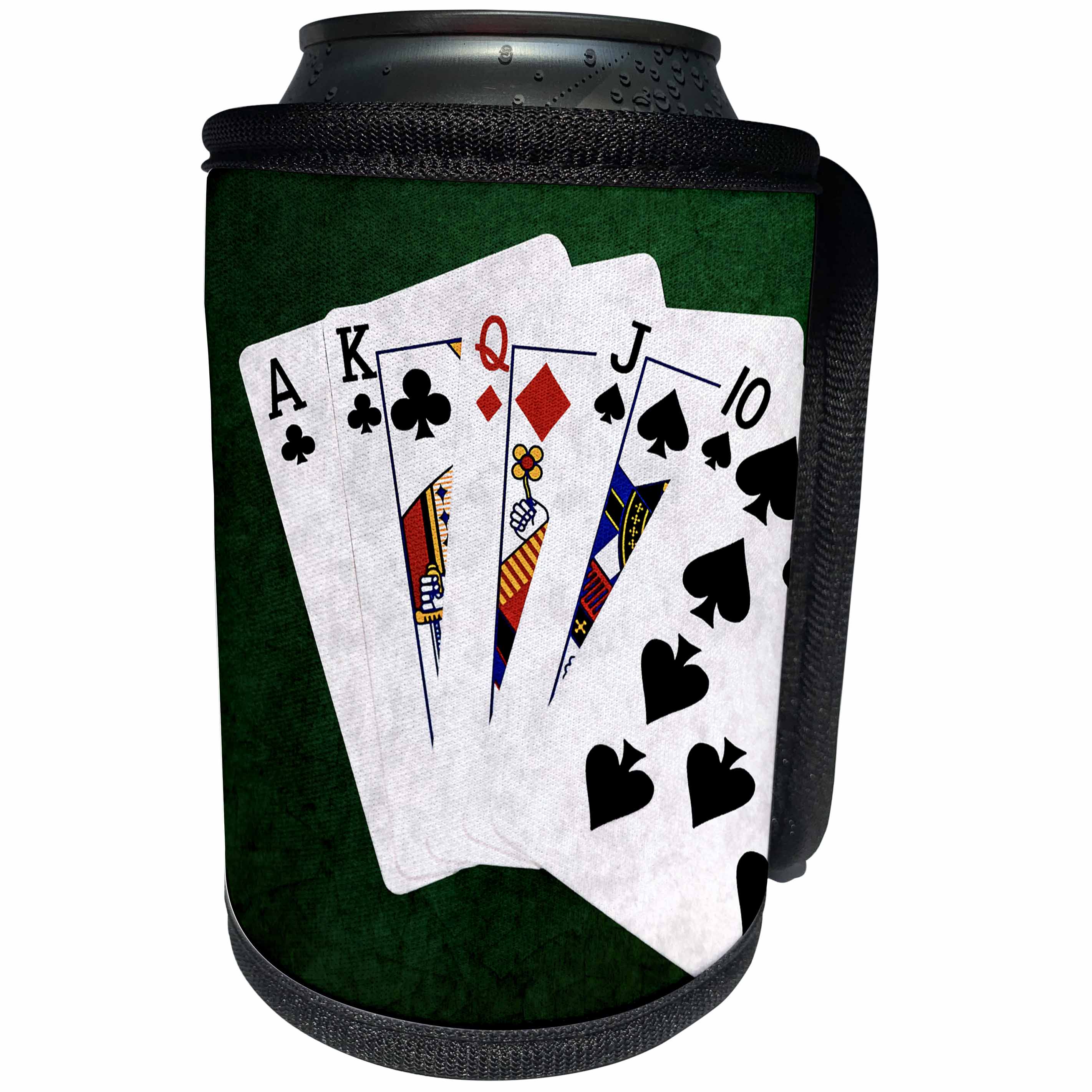 3dRose Alexis Photo-Art - Poker Hands - Poker Hands Straight Ace to Ten - Can Cooler Bottle Wrap (cc_270319)