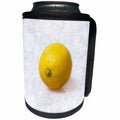 3dRose Alexis Photography - Food Lemon - Yellow lemon citrus fruit against the textured background - Can Cooler Bottle Wrap (cc_270323)