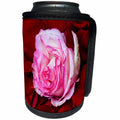 3dRose Alexis Photography - Flowers Rose - Pink rose flower among dark red and purple petals - Can Cooler Bottle Wrap (cc_270332)