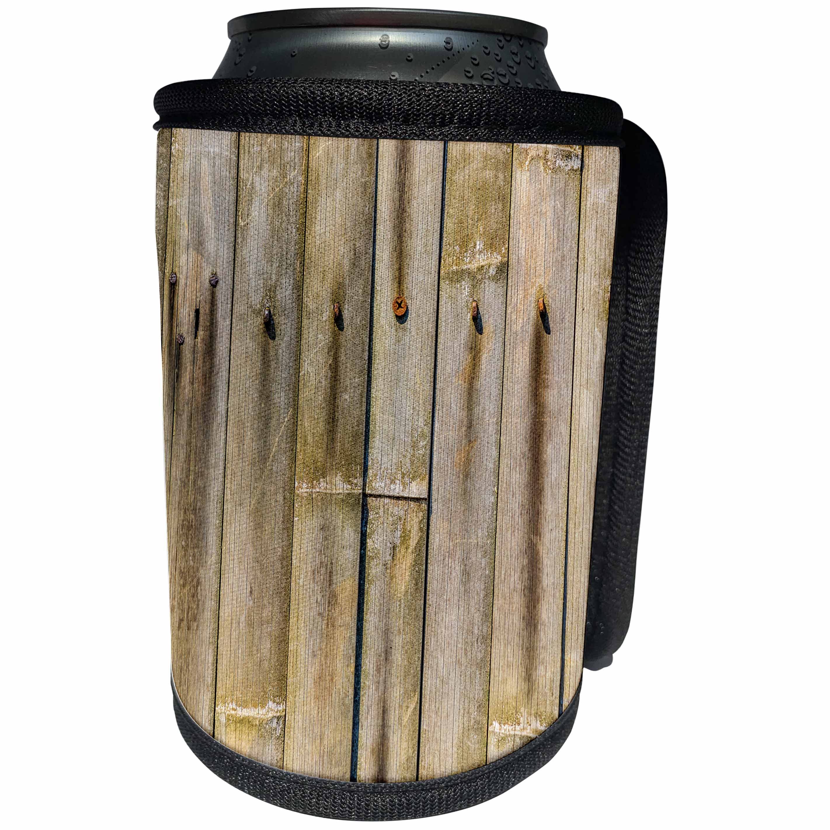 3dRose Alexis Photography - Texture Wood - Used, vintage, wooden planks of a bamboo fence - Can Cooler Bottle Wrap (cc_270525)