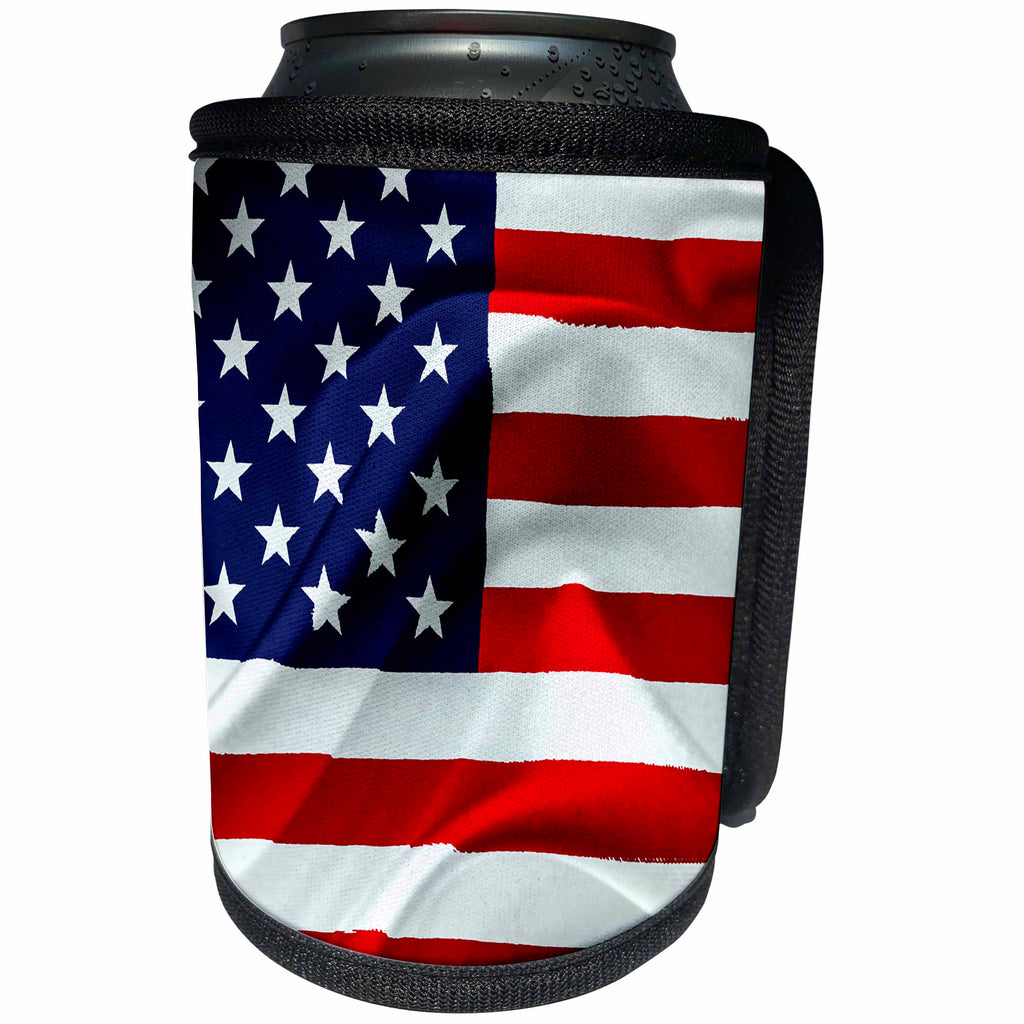 3dRose Alexis Design - America - Flag of the United States Of America. Stars to the left - Can Cooler Bottle Wrap (cc_270543)