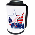 3dRose Alexis Design - America - Map and Flag of the USA, text The United States of America on white - Can Cooler Bottle Wrap (cc_270549)