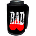 3dRose Alexis Design - Funny - White text BAD above a red heart turned upside down, black background - Can Cooler Bottle Wrap (cc_270555)