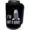 3dRose Alexis Design - Funny Knight - Medieval Knight, I am Not A Robot. Black background - Can Cooler Bottle Wrap (cc_270565)