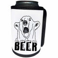 3dRose Alexis Design - Funny Beer - Polar bear wants some beer. White background - Can Cooler Bottle Wrap (cc_270568)