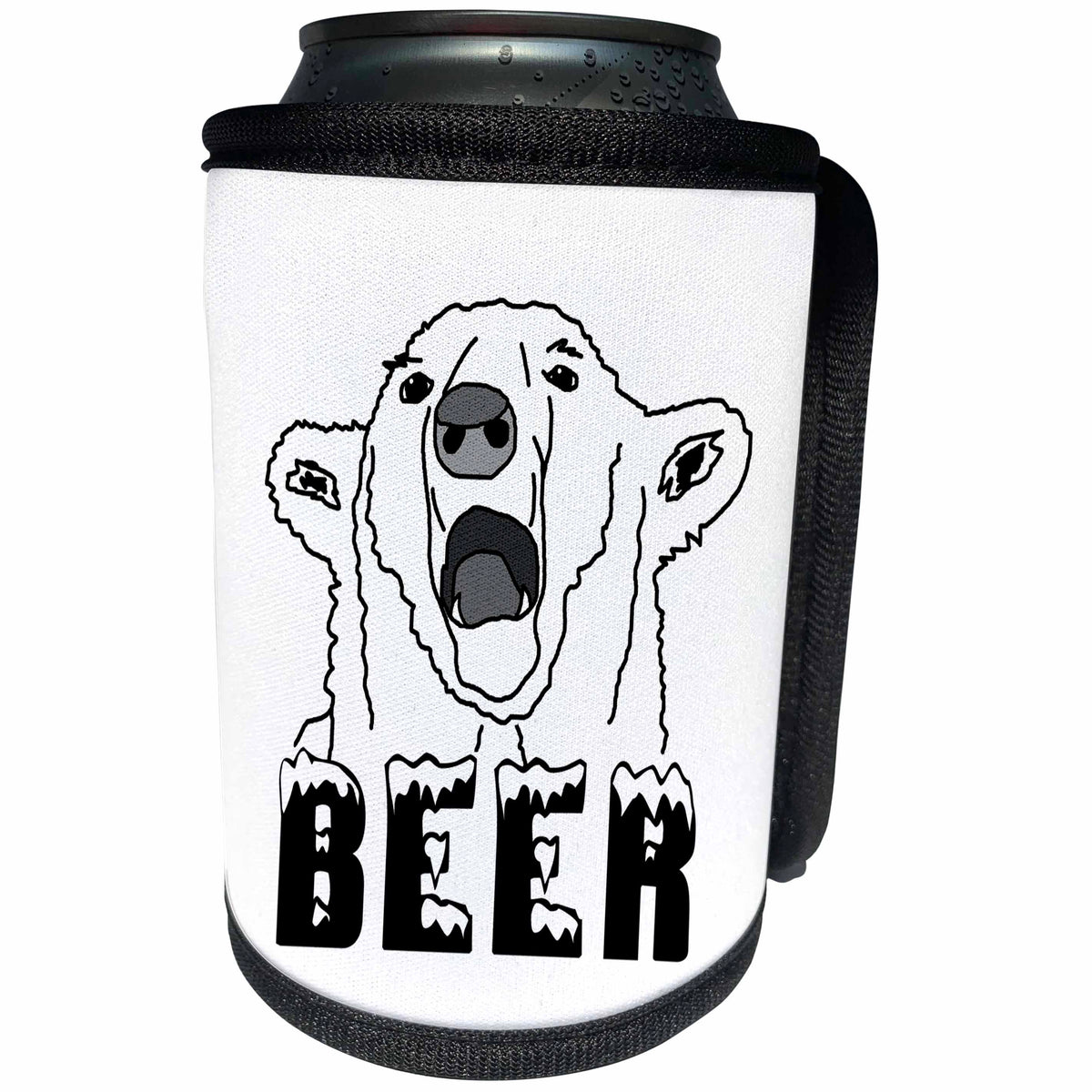 3dRose Alexis Design - Funny Beer - Polar bear wants some beer. White background - Can Cooler Bottle Wrap (cc_270568)